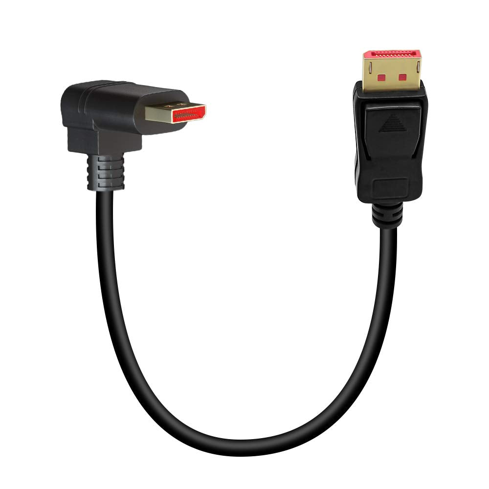 ALYYDBG Right Angle Displayport 1.4 Cable, Male to Male Corner DP 1.4 Cable Support 8K/60Hz, 4K@144Hz for DP Interface. 6FT/1.8M