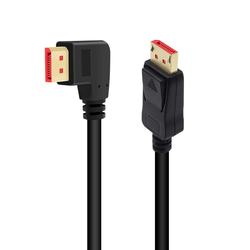 ALYYDBG Right Angle Displayport 1.4 Cable, Male to Male Corner DP 1.4 Cable Support 8K/60Hz, 4K@144Hz for DP Interface. 6FT/1.8M
