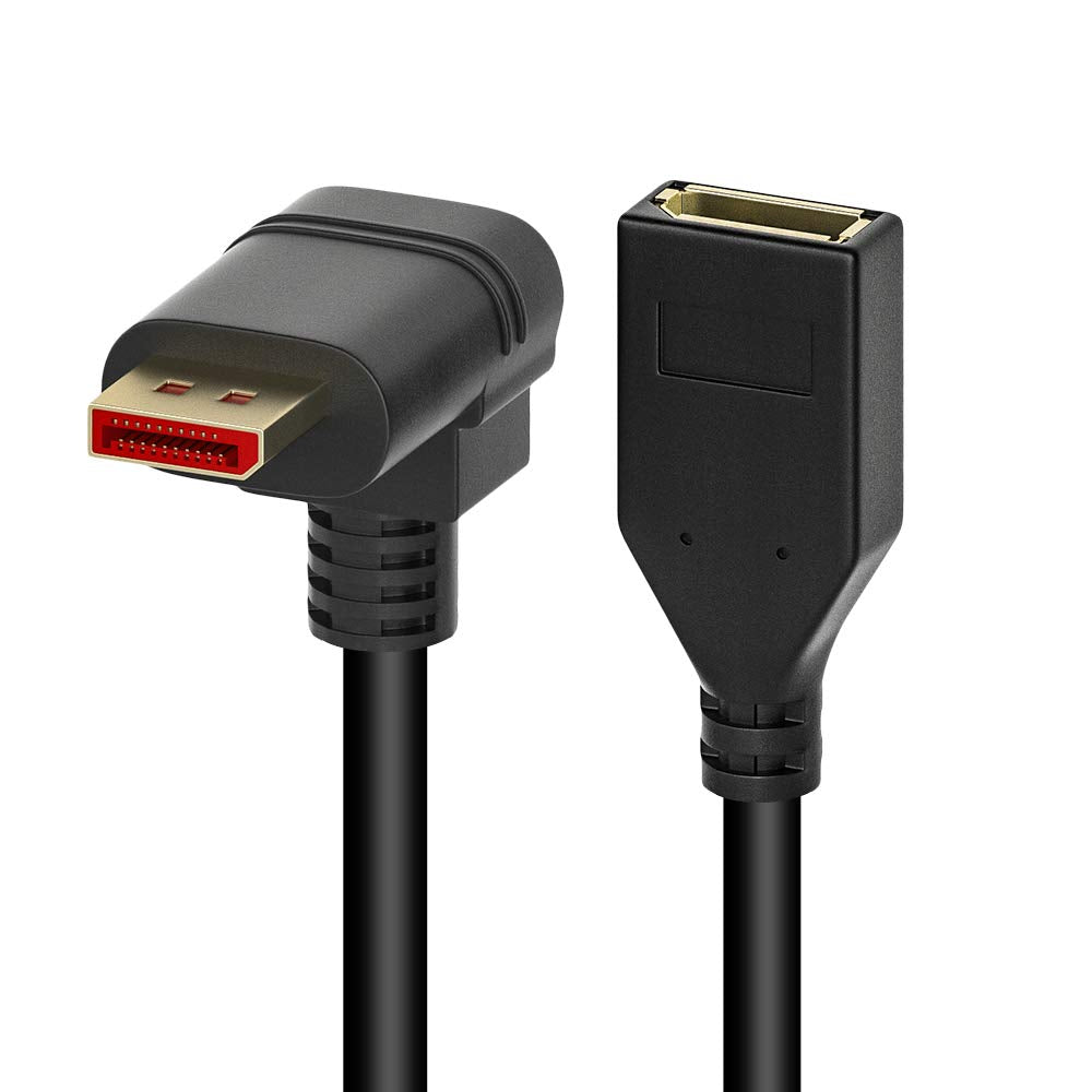 ALYYDBG Right Angle Displayport 1.4 Cable, Male to Male Corner DP 1.4 Cable Support 8K/60Hz, 4K@144Hz for DP Interface. 6FT/1.8M