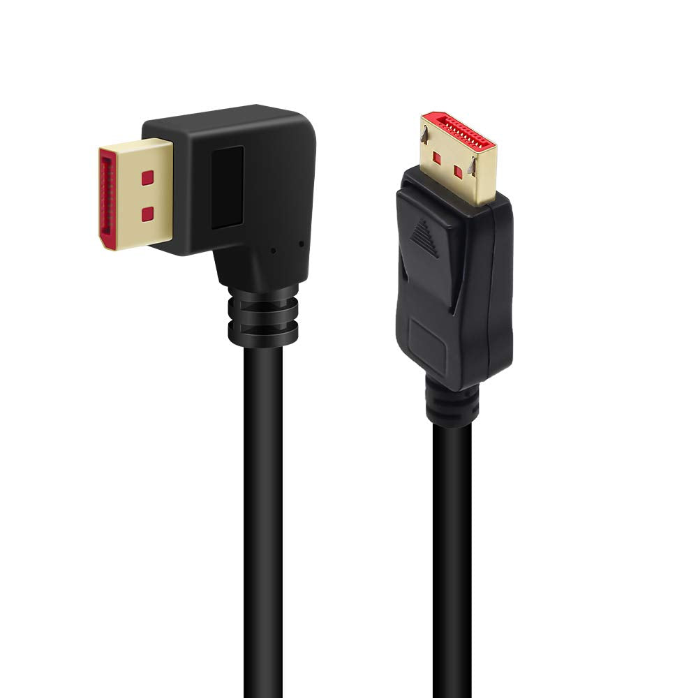 ALYYDBG Right Angle Displayport 1.4 Cable, Male to Male Corner DP 1.4 Cable Support 8K/60Hz, 4K@144Hz for DP Interface. 6FT/1.8M