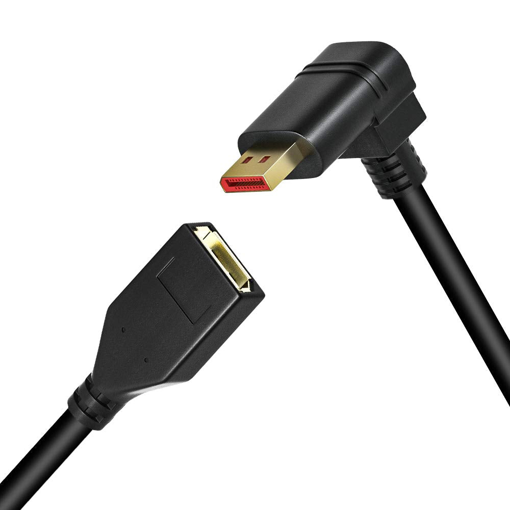 ALYYDBG Right Angle Displayport 1.4 Cable, Male to Male Corner DP 1.4 Cable Support 8K/60Hz, 4K@144Hz for DP Interface. 6FT/1.8M