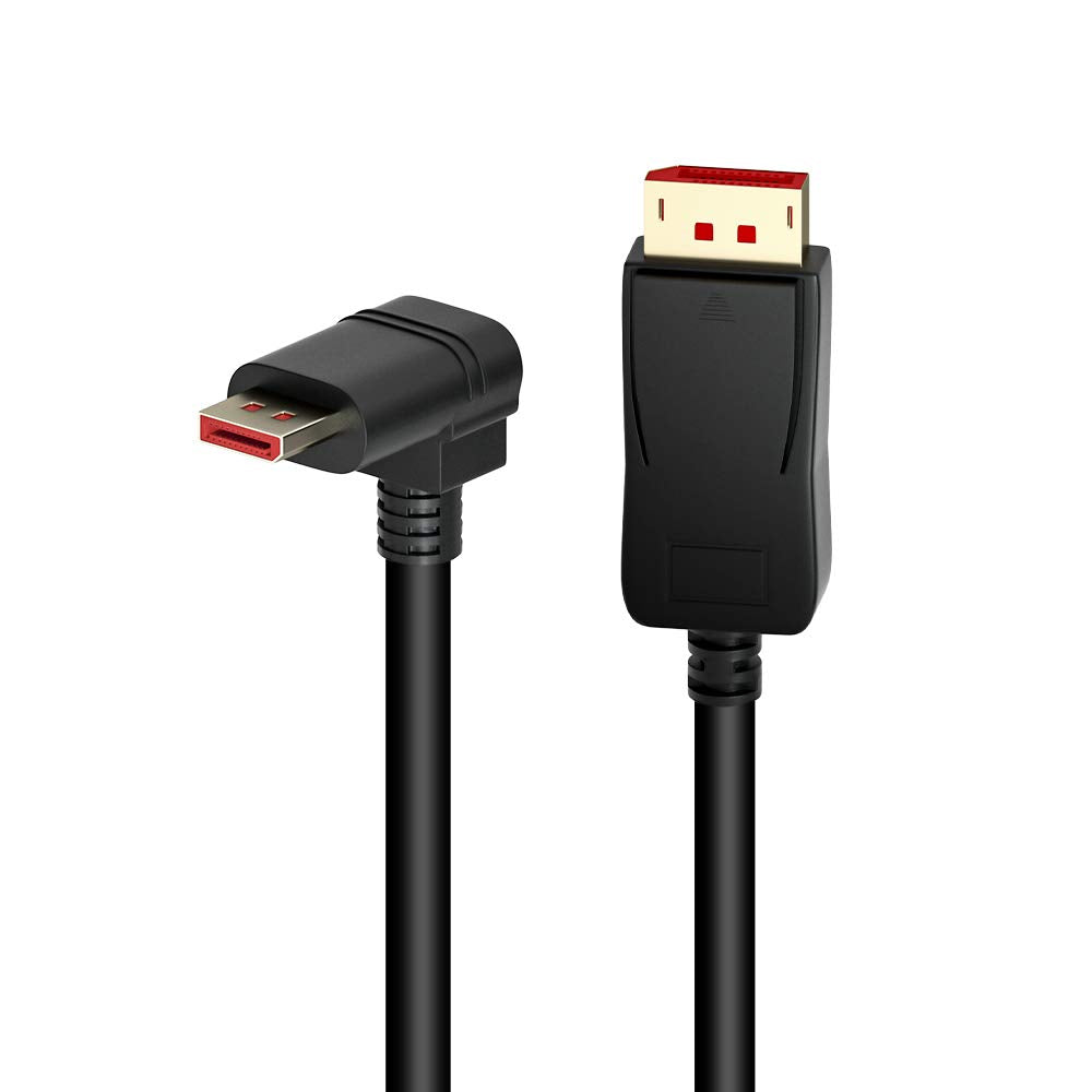 ALYYDBG Right Angle Displayport 1.4 Cable, Male to Male Corner DP 1.4 Cable Support 8K/60Hz, 4K@144Hz for DP Interface. 6FT/1.8M