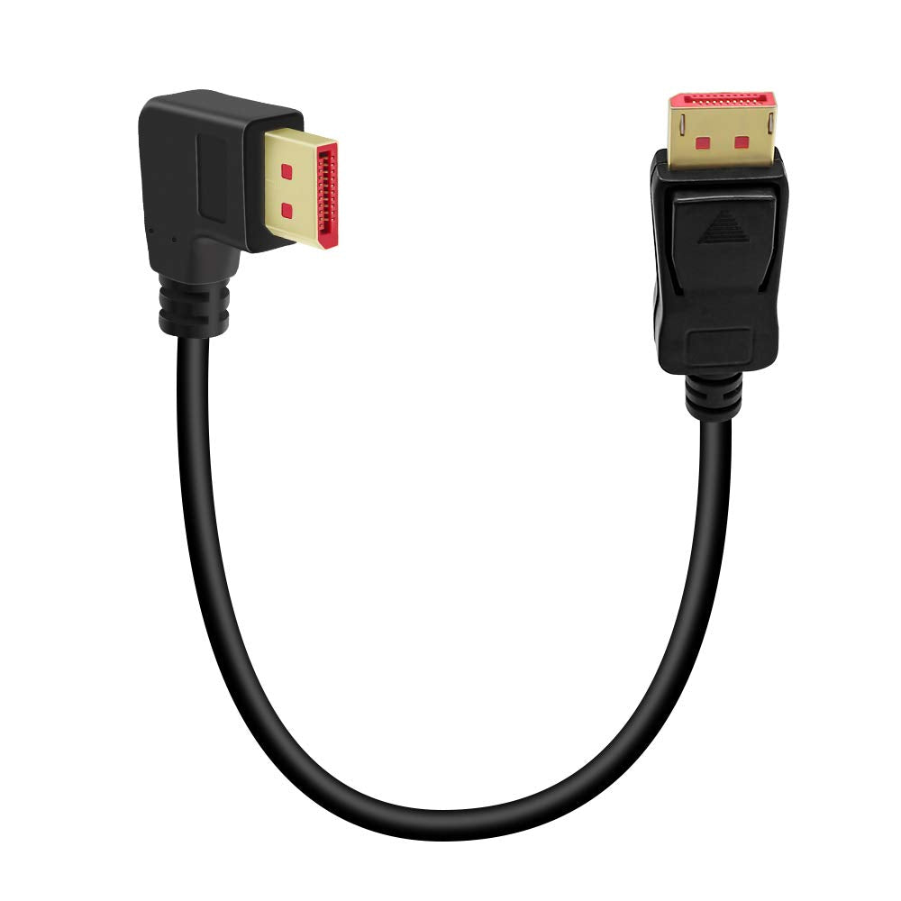 ALYYDBG Right Angle Displayport 1.4 Cable, Male to Male Corner DP 1.4 Cable Support 8K/60Hz, 4K@144Hz for DP Interface. 6FT/1.8M