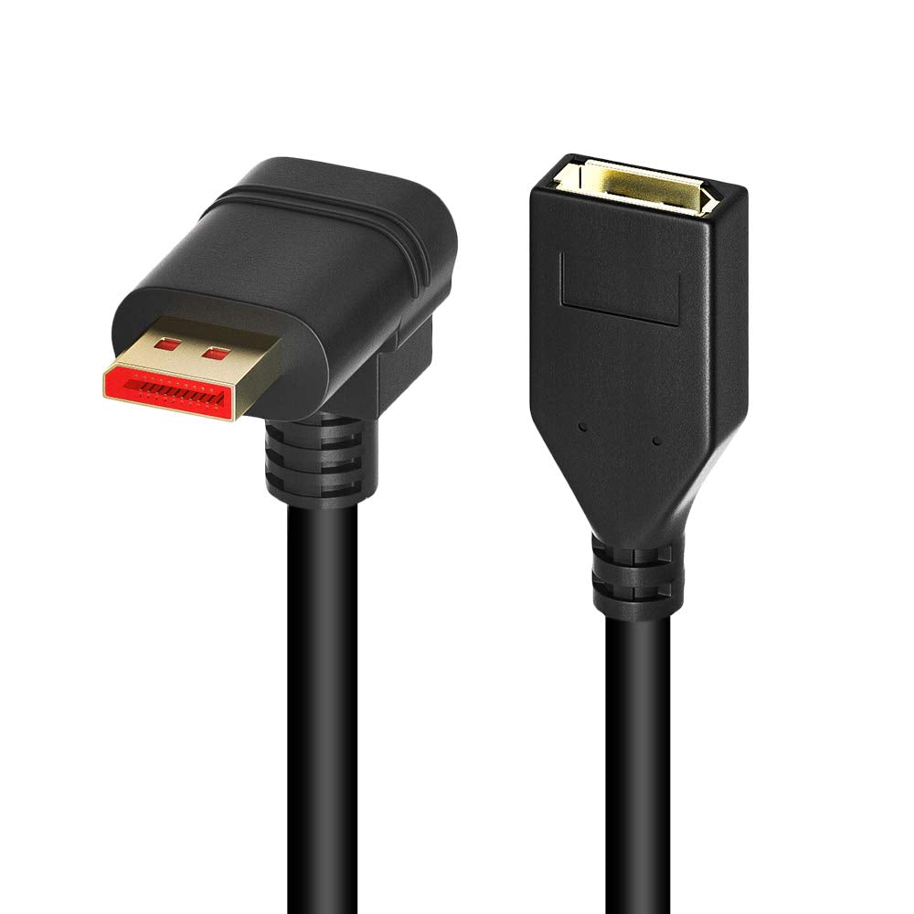 ALYYDBG Right Angle Displayport 1.4 Cable, Male to Male Corner DP 1.4 Cable Support 8K/60Hz, 4K@144Hz for DP Interface. 6FT/1.8M