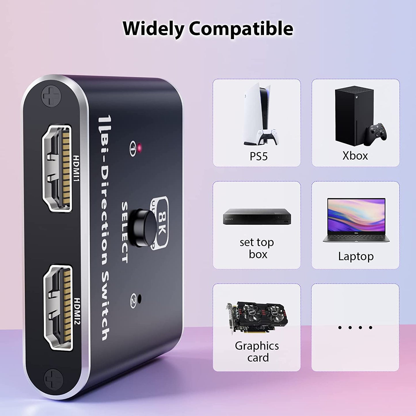 DP Plus HDMI KVM Switch for 2 Computers in 2 Monitors Out, ALYYDBG 4k@60hz Dual Monitor KVM Switch Support HDMI + DP in to HDMI + DP Out