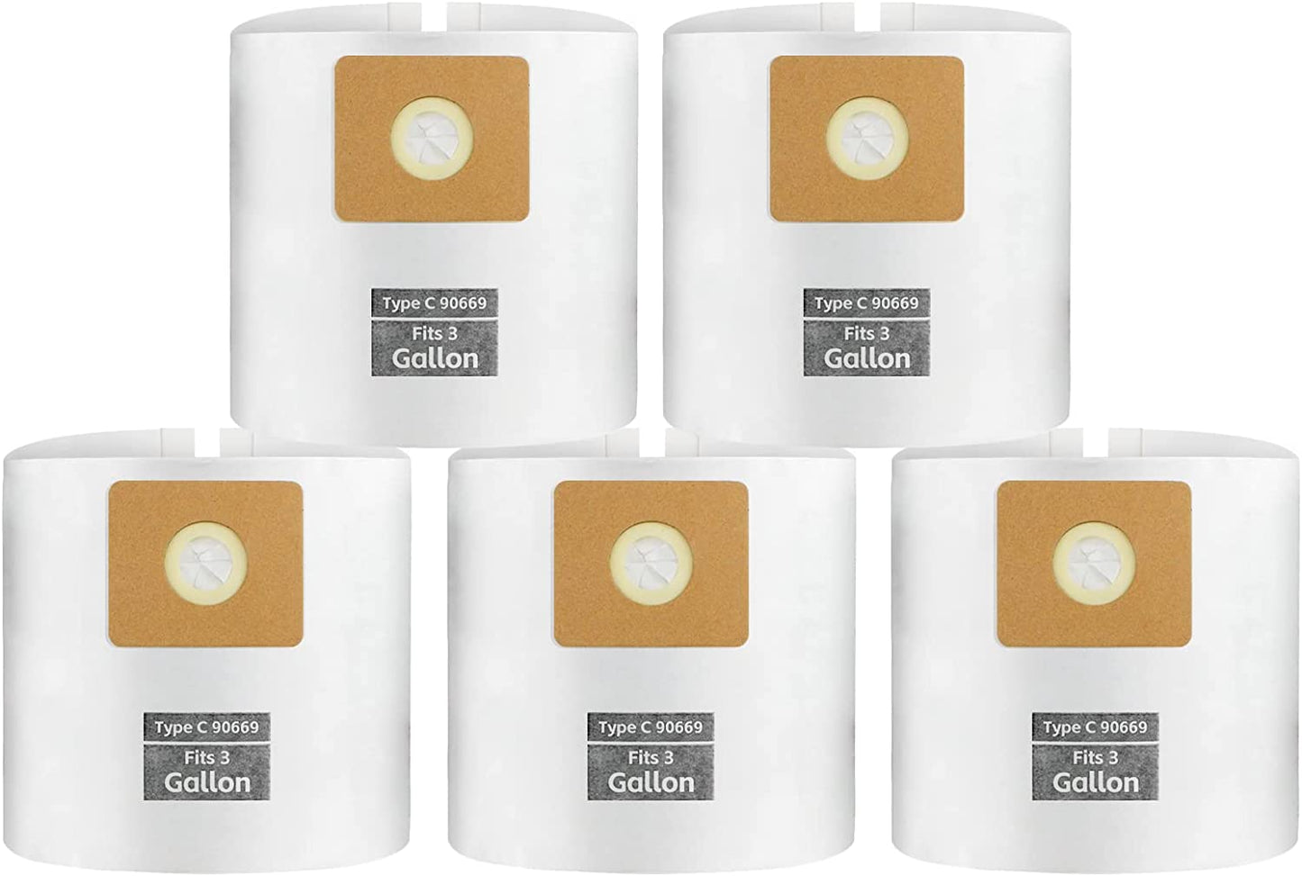 ALYYDBG For Shop Vac Bags 3 Gallon, Type C - 90669 9066900 9066933 Vacuum Cleaner Disposable Collection Filter Bags