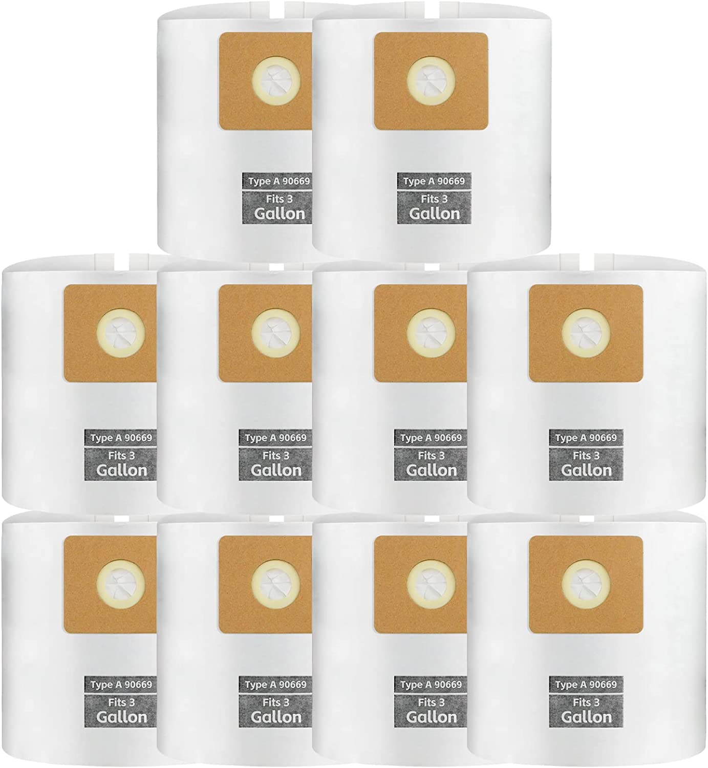 ALYYDBG For Shop Vac Bags 3 Gallon, Type C - 90669 9066900 9066933 Vacuum Cleaner Disposable Collection Filter Bags