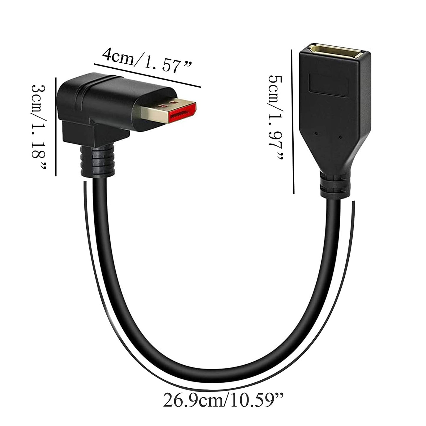 ALYYDBG Right Angle Displayport 1.4 Cable, Male to Male Corner DP 1.4 Cable Support 8K/60Hz, 4K@144Hz for DP Interface. 6FT/1.8M
