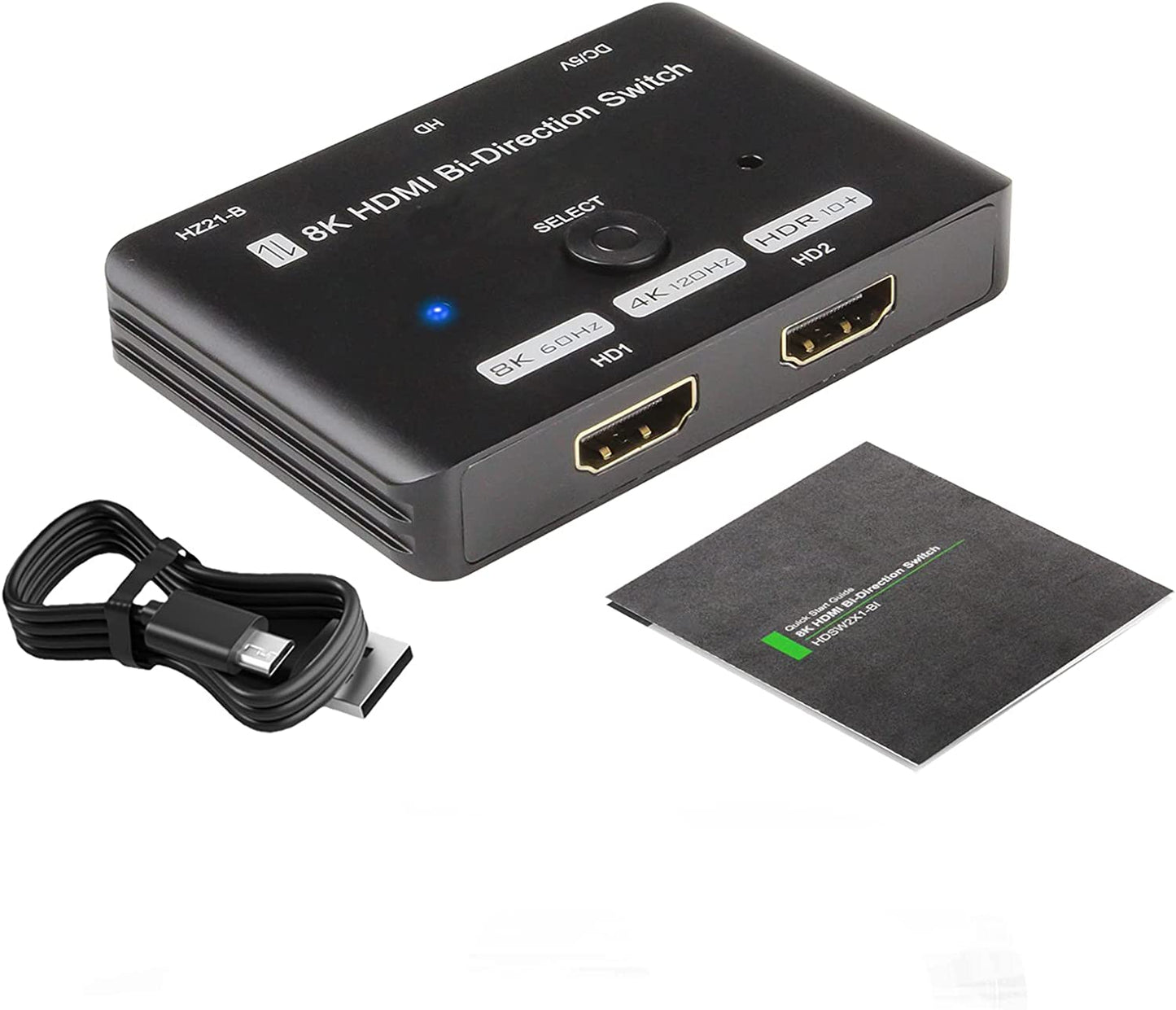 HDMI 2.1 Switch, ALYYDBG Bi-Directional 48Gbps HDMI 2.1 Switcher Supports 2in 1out or 1in 2out, 8K@60Hz 4K@120Hz 2K@144Hz & Fits for Xbox PS5/4 HDMI Projectors TV