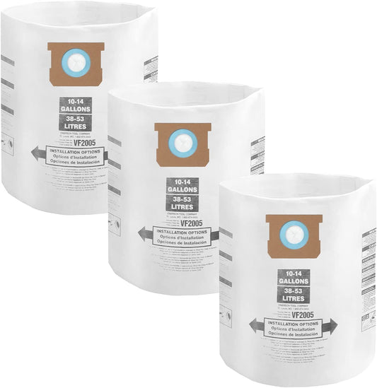 ALYYDBG for Shop Vac Bags 10-14 Gallon, Type F 90662 9066200 9066233; Type I 90672 9067200 9067233; VF2005, High Efficiency Disposable Fine Dust Bags