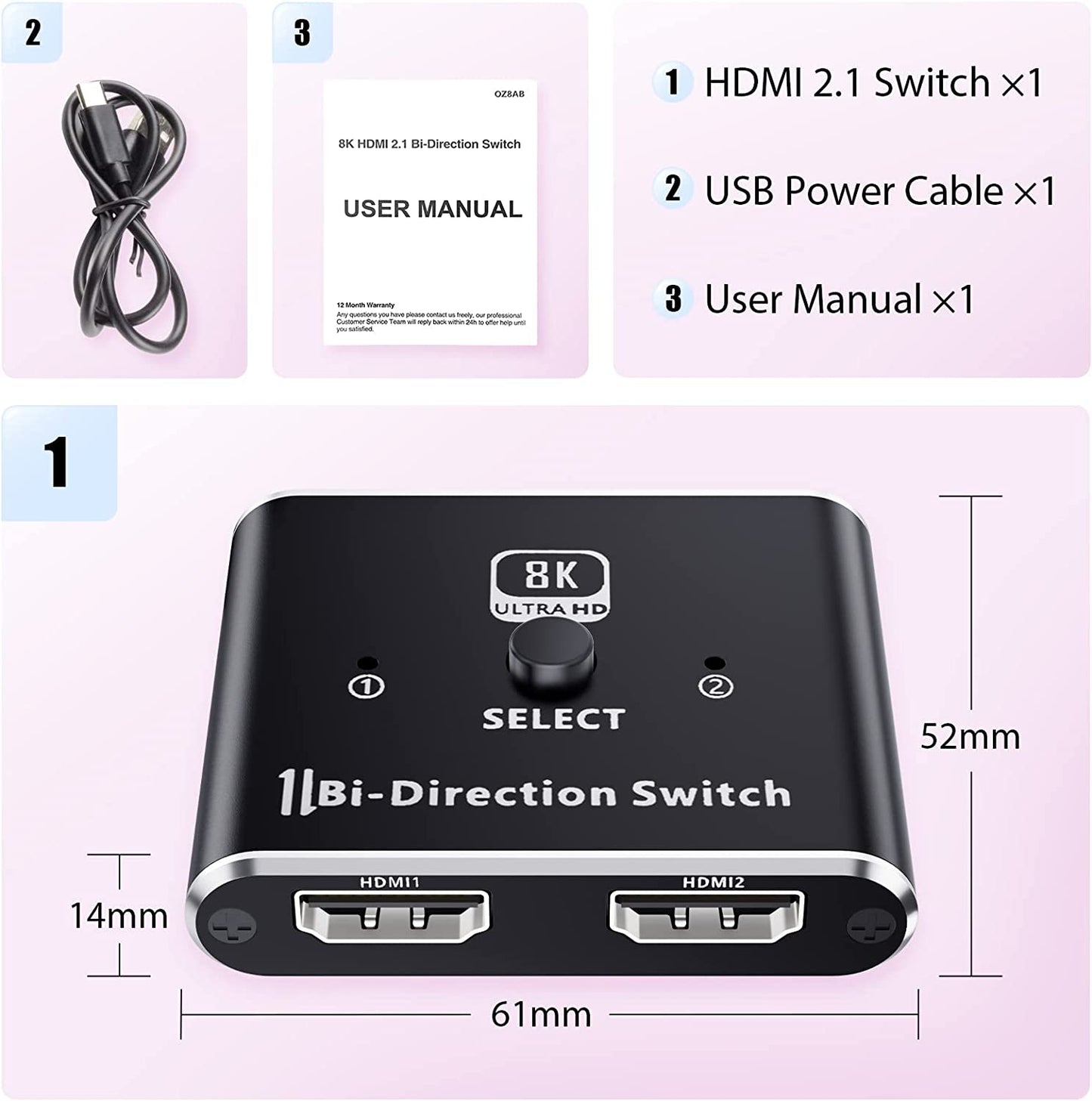 DP Plus HDMI KVM Switch for 2 Computers in 2 Monitors Out, ALYYDBG 4k@60hz Dual Monitor KVM Switch Support HDMI + DP in to HDMI + DP Out