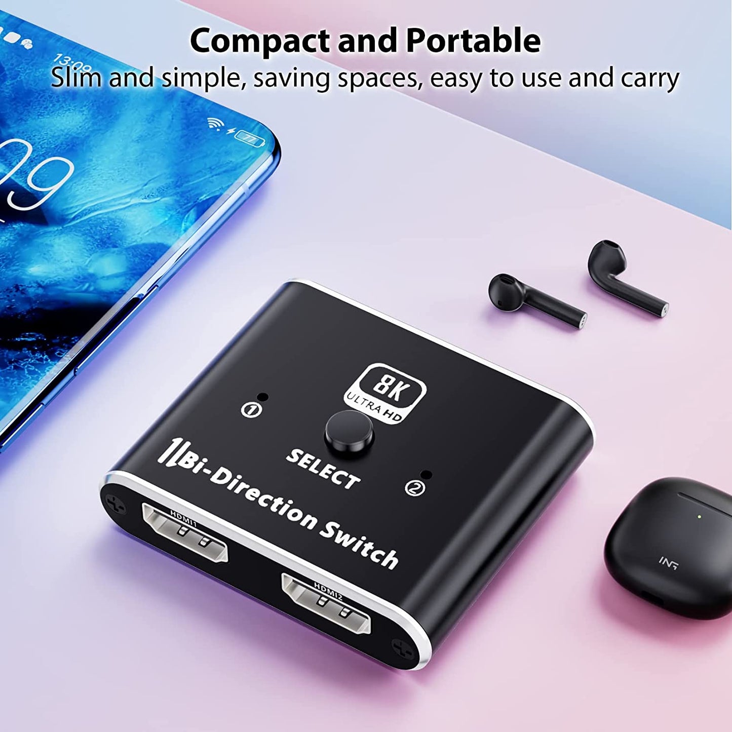 DP Plus HDMI KVM Switch for 2 Computers in 2 Monitors Out, ALYYDBG 4k@60hz Dual Monitor KVM Switch Support HDMI + DP in to HDMI + DP Out