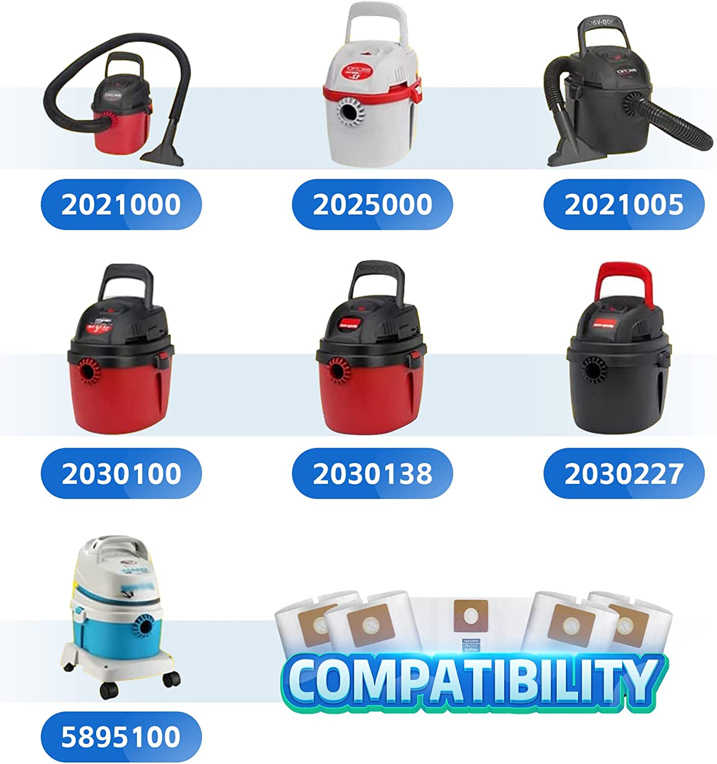 ALYYDBG For Micro Shop Vac Bags 1-1.5 Gallon, Type A - 90667 9066700 9066733 Vacuum Cleaner Disposable Collection Filter Bags
